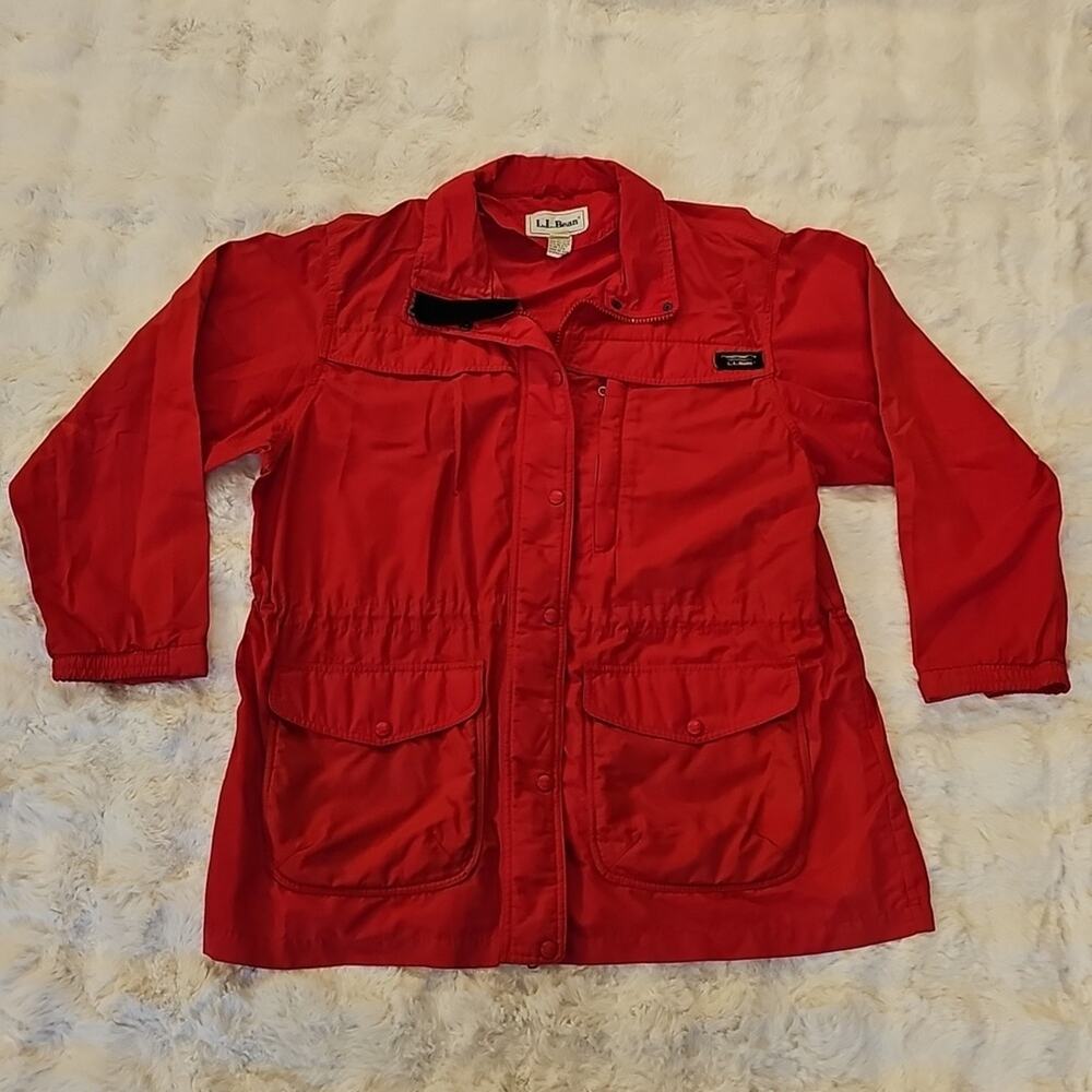 Vintage Y2K L.L. Bean Red Jacket Parka Anorak Waterproof Womens XL Activewear